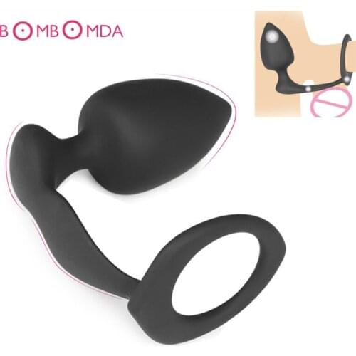 Male Anal Plug with Penis Ring Big Butt Plug Prostate Massage Sex Toys For Men Gay Anal Sex Toys,Male Masturbation Sex Product 2