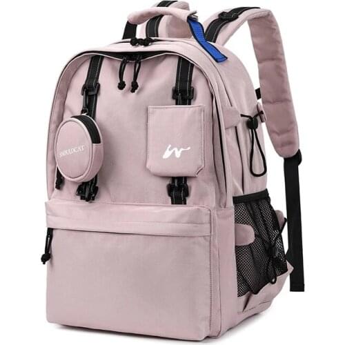 Mens Womens Solid School Backpack Travel Laptop Bags Fashion Luggage Unisex Shoulder Simple Bags with Earphone Coin PurseK088