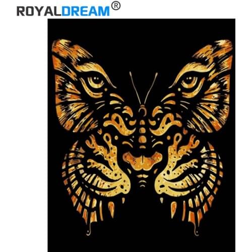 ROYALDREAM The Butterfly DIY Painting By Numbers Canvas Painitng Home Wall Art Picture Coloring By Numbers For Home