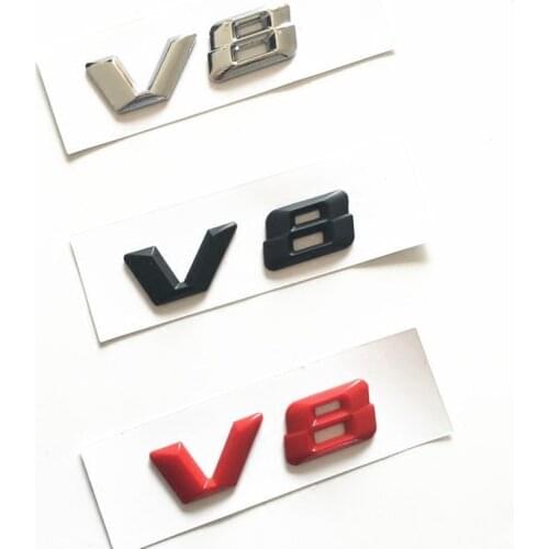 Car Styling Refitting Sticker Black Red Chrome 3D Sharp Font Letters V8 V12 Emblem Badge for Mercedes Benz AMG Fender Side Logo
