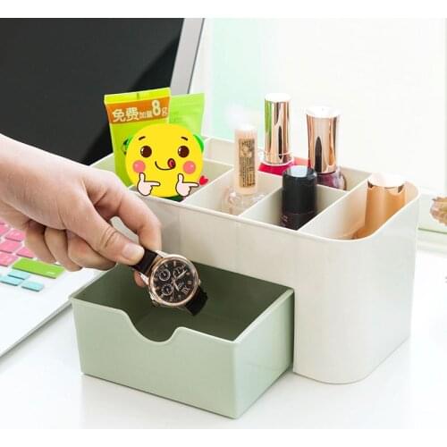Desktop cosmetics storage box with small drawer multi-function jewelry box storage box desk storage