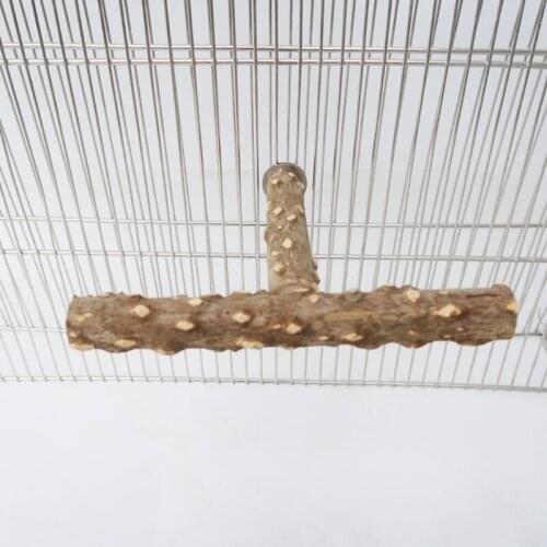 Natural Wood Bird Perch Standing Bar Tree Stick Stand Non-toxic Parrot Pet Toys Stable Scrub Station Cage Accessories