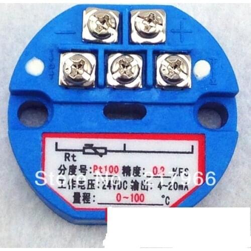 2PCS X New PT100 Temperature Transmitter Sensor 4-20mA putout -50-100 degree,0-100,200,300,500degree STD-420