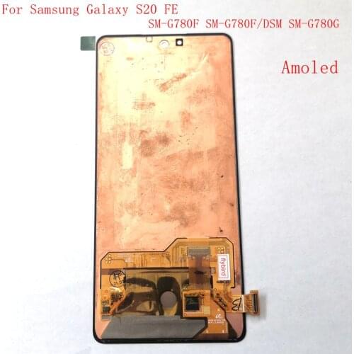 Original Super Amoled For Samsung Galaxy S20 FE SM-G780F SM-G780F/DSM G780 Lcd screen Display Touch Glass frame Full