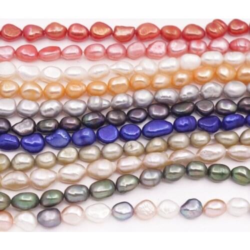 8mm-9mm Freshwater Freeform Pearl Loose Beads Choose Color 14" Long Strand