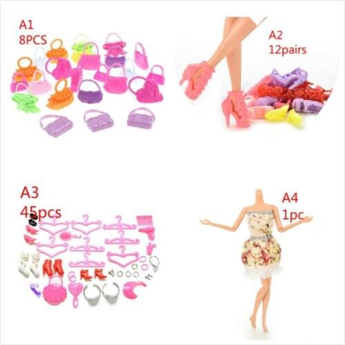 Mix Style Doll Plastic Furniture Mini Play Toy Shoes Bag Hanger For doll Accessories For DIY Toys Play house
