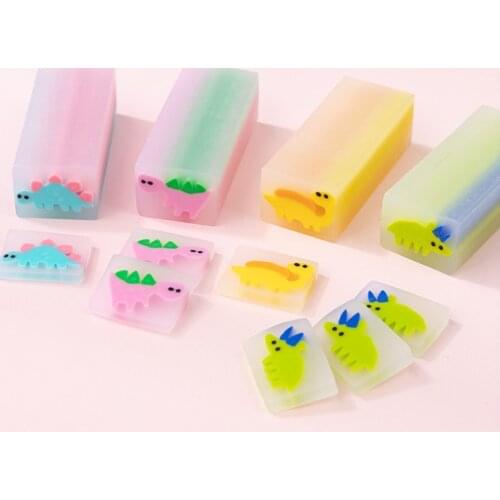 1PC Cute Dinosaur Cartoon Eraser Animals Kids Students Stationery Office Supplies School Drawing Sketch Writing Rubber Gifts