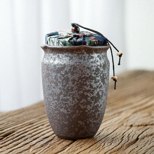 Handmade Ancient Style Wood Fired Ceremic Tea Container Canister Caddy 250ml