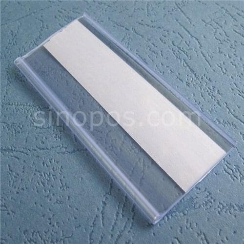 Self-adhesive Data Strip Label Holder, tray rack shelf edge display clear scanner rail price tag card sign frame pop clip talker