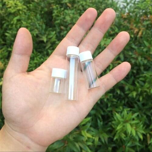 16*40*8mm 4ml Glass Bottles With Plastic Screw Cap Transparent Leakage-proof Mini Empty Plastic Bottles Jars 100pcs