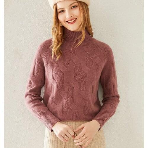 Turtleneck Pure Cashmere Sweater Womens Thicken Sweater Plus Size Outer Wear 2020 Autumn Winter New All-match Knit Base Shirt