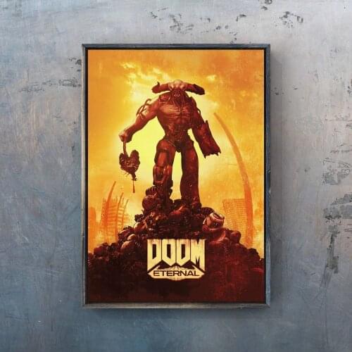 DOOM ETERNAL FPS Video Game Poster PC,PS4,Exclusive Role-playing Game Canvas Custom Poster Alternative Artwork Minimalism Gift