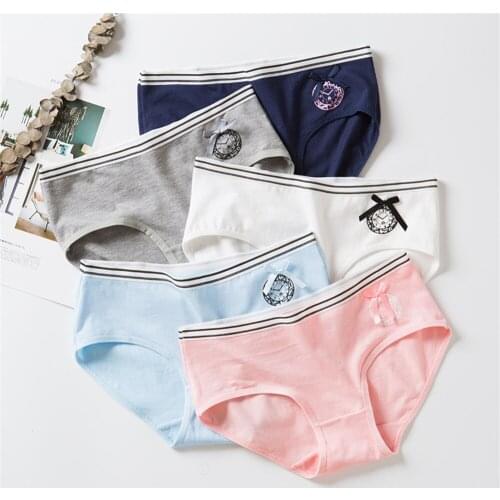 High elastic soft cotton comfortable low waist sexy bow cotton ladies underwear T798