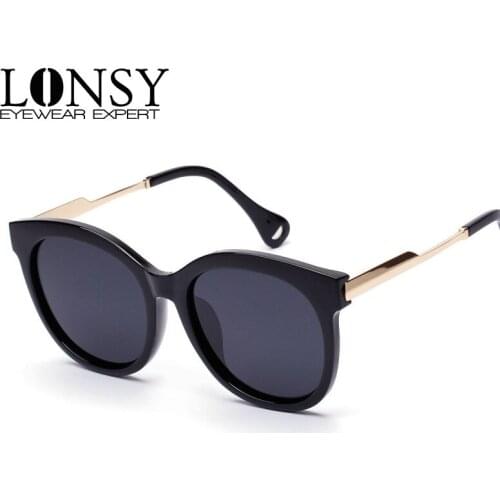 LONSY Vintage Black Polarized Sunglasses Women Luxury Large 2019 Fashion Brand Design Sun Glasses Female Shades Coulo