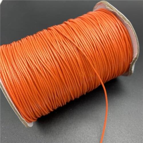 0.5mm 0.8mm 1mm 1.5mm 2mm Orange Waxed Cotton Cord Rope Waxed Thread Cord String Strap Necklace Rope For Jewelry Making