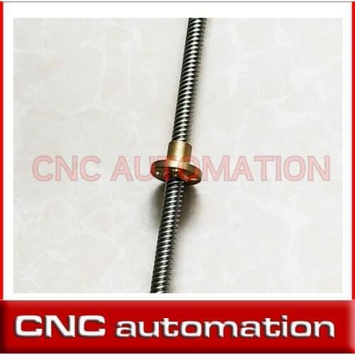 1pc 3D Printer T8 stainless Lead Screw OD 8mm Lead 8mm 400mm 450mm 500mm With brass Nut For Reprap
