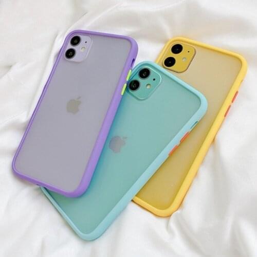 10pcs Matte Bumper Phone Case for iphone 11 Pro XR X XS Max 12 6S 6 8 7 Plus Shockproof Soft TPU Silicone Clear Case Cover