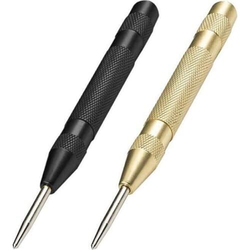 2Pcs Heavy Duty Automatic Center Pin Punch Spring Loaded Metal Wood Press Dent Marking Starting Holes Tool