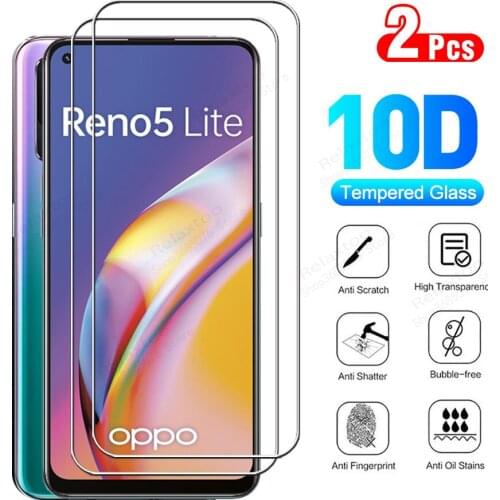 2Pcs Protective Glass For Oppo Reno5 Lite Tempered Glass Screen Protector For Reno 5 Light Reno5Lite 6.43'' Phone Film Cover