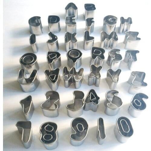 37PCS Stainless Steel Alphanumeric Cookie Mold Fondant Cake Decorating Tools DIY Chocolate Baking Mould