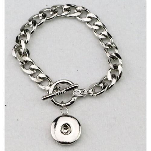 6pcs/lot High quality strong chain snap bracelet with single snap button charm jewelry ginger snap bracelet for women men