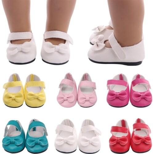 7*3.5 CM High Quality Bow Doll Shoes For 18 Inch American&43 Cm Born Baby,Generation,Russian DIY Toy Birthday Girls Gift
