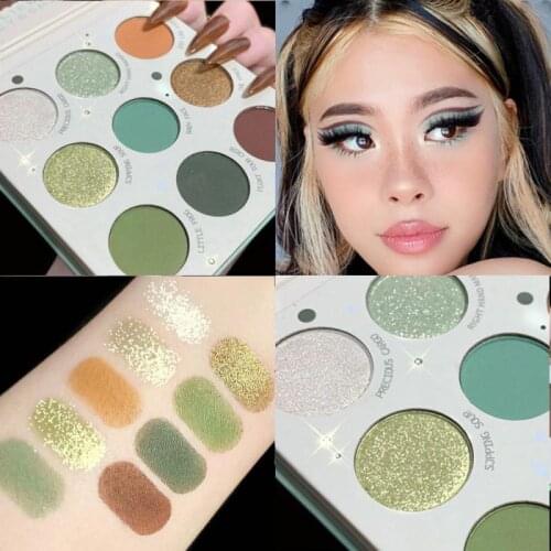 9-color Eyeshadow Palette Earth Pearlescent Shimmering Matte Earth Color Eye Makeup Waterproof Long Lasting Cosmetics TSLM1