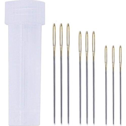 9PCS Cross Stitch Needles Craft Embroidery Tool Large Eye Sewing Needles Hand Sewing Needle Home DIY Sewing Tool 33MM 38MM 40MM