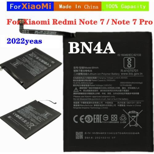 2021 BN4A Battery For Xiaomi Redmi Note7 Note 7 Pro M1901F7C Mobile Phone Battery 4000mAh High Capacity Replacement Batteries
