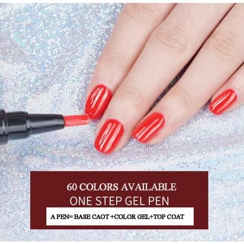 5ml Nail Polish Pen Cured by UV LED Lamp Soak-Off White Color for nal art Gel Lacquer 60 colors available