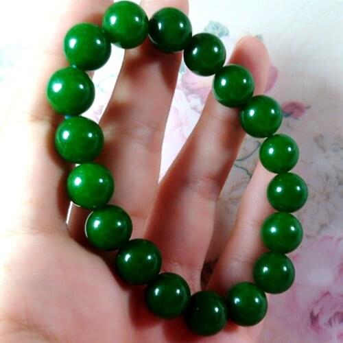 Natural Green Jade Bracelet Women Men Genuine Jades Stone Beads Elastic Beaded Bracelets Couples Bangle Accessories Jewellery