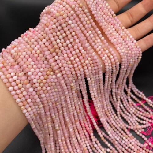 Natural Stone Beads Pink Opal Faceted Loose Beads 3mm For Jewelry Making DIY Necklace Bracelet Earrings Accessory