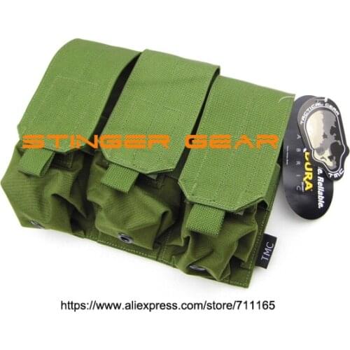 TMC 6pcs Triple M4 Magazine Pouch OD MOLLE Mag Pouch Cordura 1000D(SKU12050850)