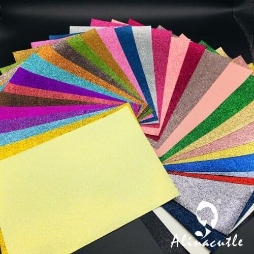 Color 1-20 2XA4 Glitter Faux Synthetic Leather Fabric For Hairbow Bags Shoes Material Decoration scrapbooking cut die alinacutle
