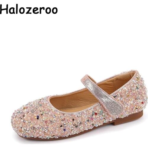 Autumn New Baby Girls Princess Shoes Kids Bling Dress Shoes Children Black Brand Flats Dance Fashion Shoes Rhinestone Mary Jane