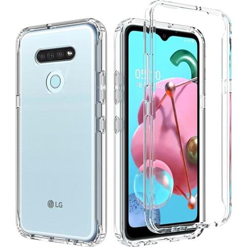 For LG K51 Phone Case,Crystal Clear Shockproof Transparent Cases Hard Bumper Soft TPU Protective Cover Fit LG Q51 Case