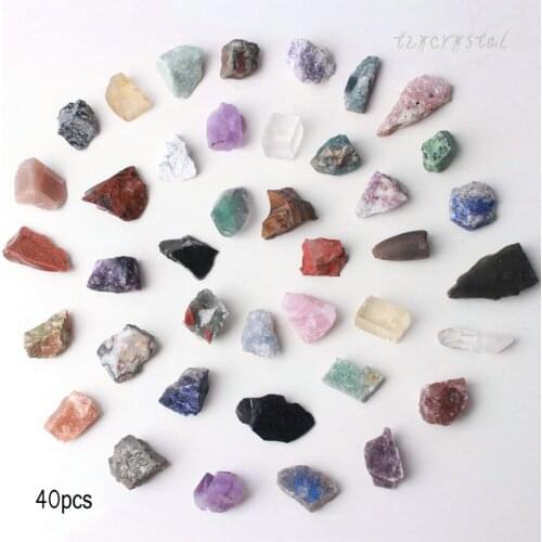 40pcs Color Stone Rough Raw Specimen Healing Decorative Rock