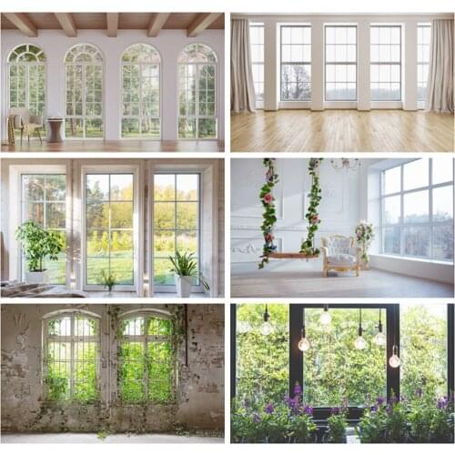 Japan Element Interior Window Tree Park Scene Baby Portrait Vinyl Vintage Photography Backdrops Background For Photo Studio