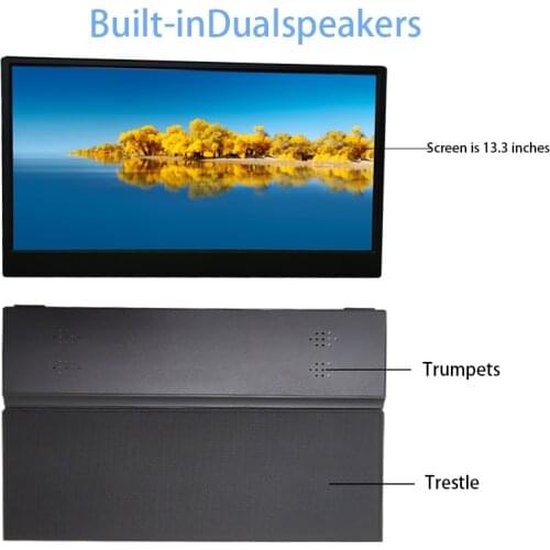 Portable mobile monitor HD IPS narrow frame PS4 switch mobile screen desktop computer notebook external convenient secondary