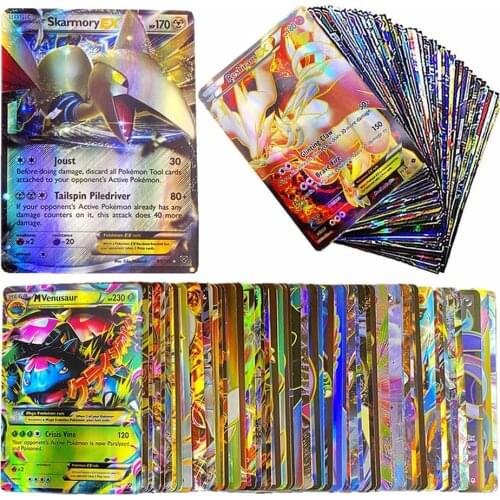 Pokemon Cards Box 60pcs Shining English Version Playing Game MEGA VMAX GX Display Booster Pokémon Battle Carte Trading Kids Toys