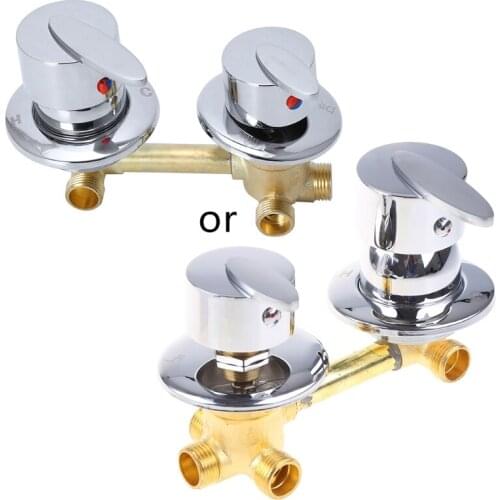 Brass Dual Mixing Valve Water Outlet Thread Screw 2/3/4/5 Way For Kitchen Bathroom Bathtub Mixer Shower Water Temperature Hotel
