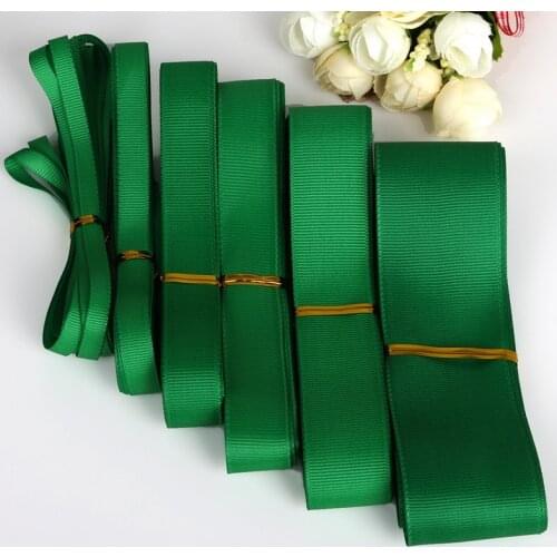 Pick Size 5yards Green Gift Packing Grosgrain Ribbon for Wedding Party Decoration DIY Handmade Crafts Garment Materials
