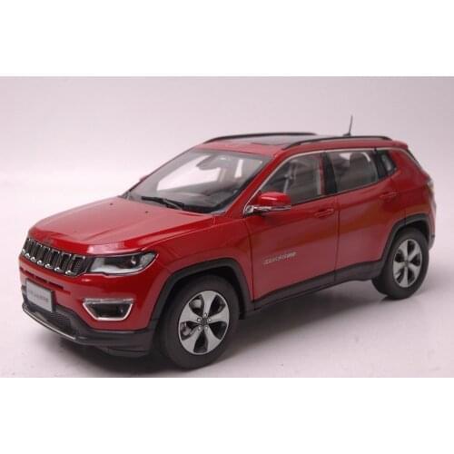 1:18 Diecast Model for Jeep COMPASS 2017 Red SUV Alloy Toy Car Miniature Collection Gift