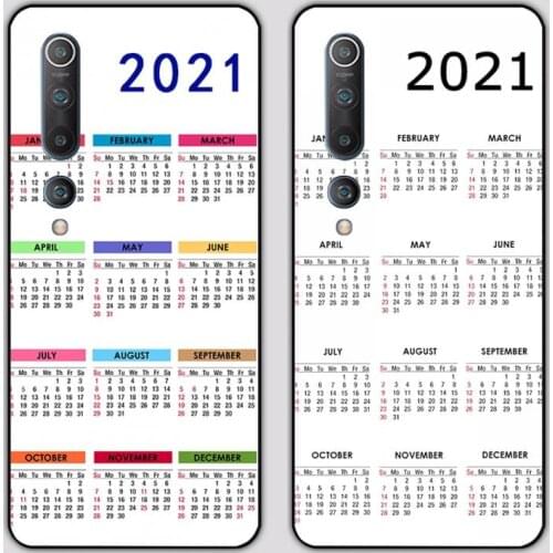 Fashion 2021 Calendar Phone Case for Xiaomi Mi Note 10 Lite Mi 9T Pro xiaomi 10 10 CC9 Pro 9SE