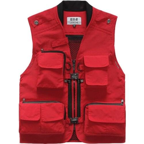Mens outdoor leisure spring autumn thin photography vest quick-drying multi-pocket fishing vest Photography Waistcoat