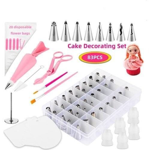 Stainless Steel Icing Piping Nozzle Tip Pastry Bag Set nozzle Tipsand Frosting Tools Cake Decorating Kits in Box for Beginner