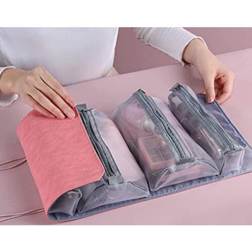 1PCS Women Men Necessary Cosmetic Bag Simple Travel Organizer Fashion Small Large Black Toiletry Bags Makeup Pouch