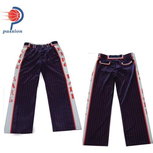 Cheap Factory Price Navy Blue Baseball Pants With Sublimated Side Panels