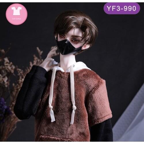 BJD Clothes 1/3 Bale DZ68 Male Outfit Hip Hop Casual Hit Color Hooded Sweater Doll Accessories Soom LLT Iplehouse Doll Zone