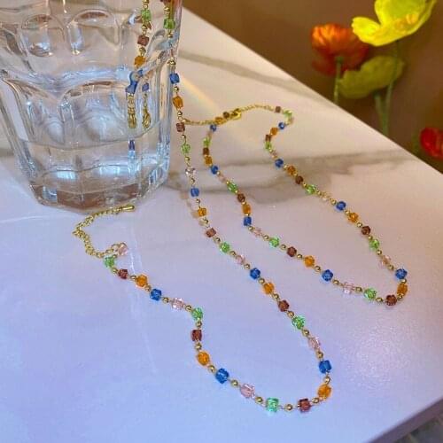 Bohemian Handmade Colorful Bead Choker Necklace for Women Charm Clavicle Chain Fashion Party Jewelry Girls Gift Dropshipping
